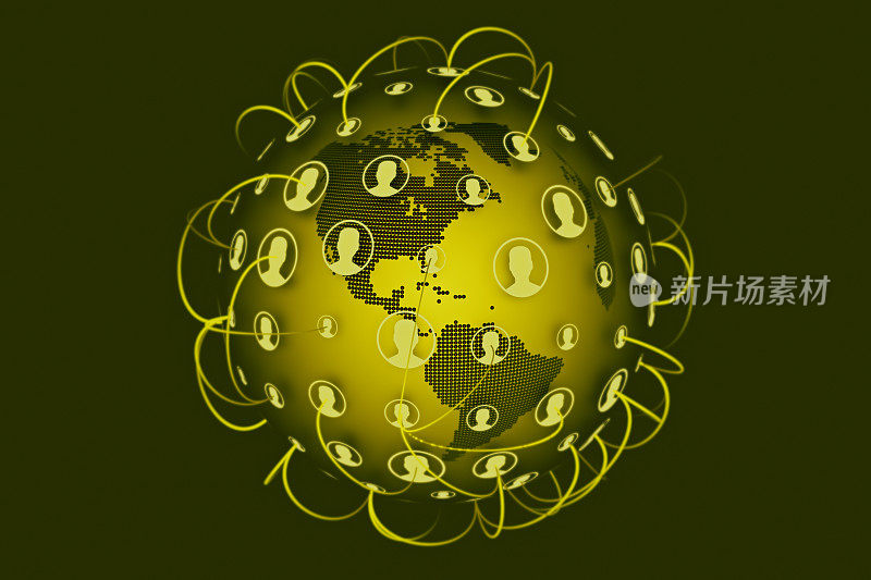 世界地图上的社会联系网络