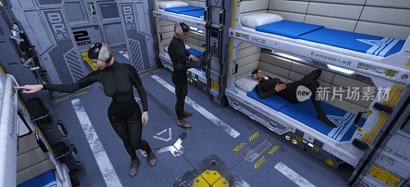 未来科幻飞船的睡眠