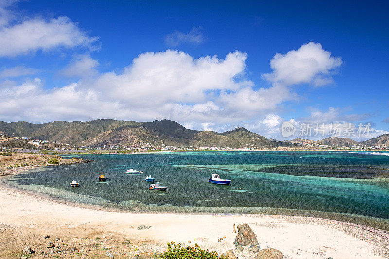 河口湾，靠近牡蛎湾，圣马丁，加勒比