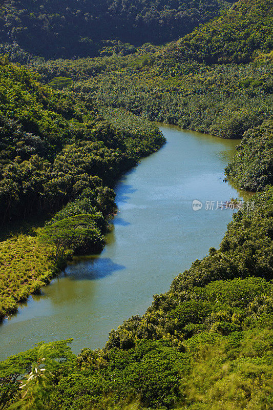 夏威夷考艾岛的怀卢阿河风景