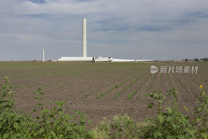 风力涡轮机叶片，塔，马达建筑威利西县农业领域雷蒙德德维尔德克萨斯州