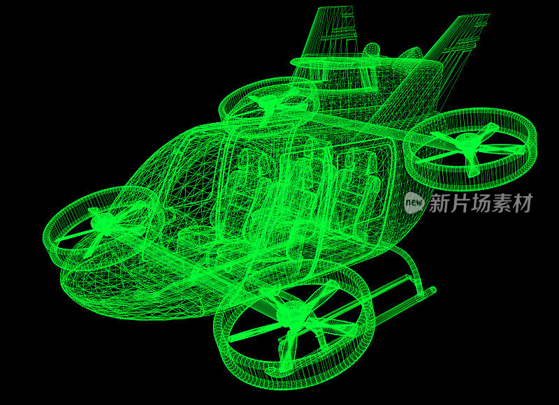 飞行3D概念直升机设计