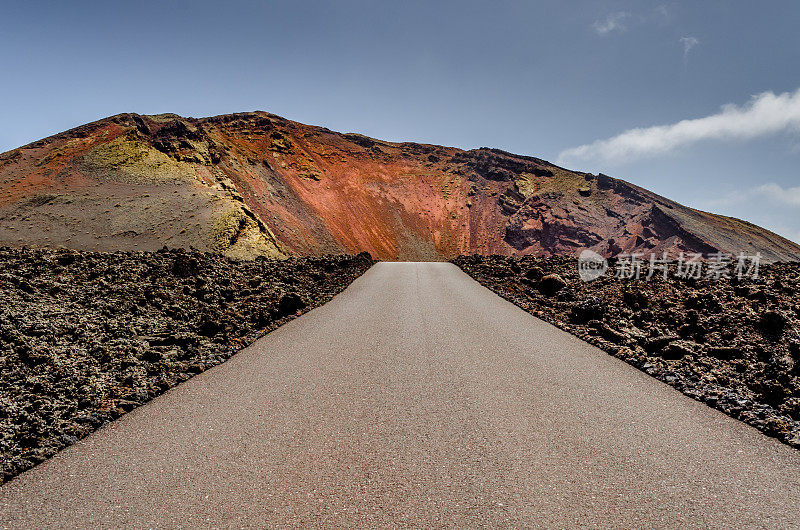 火山景观。Timanfaya国家公园。