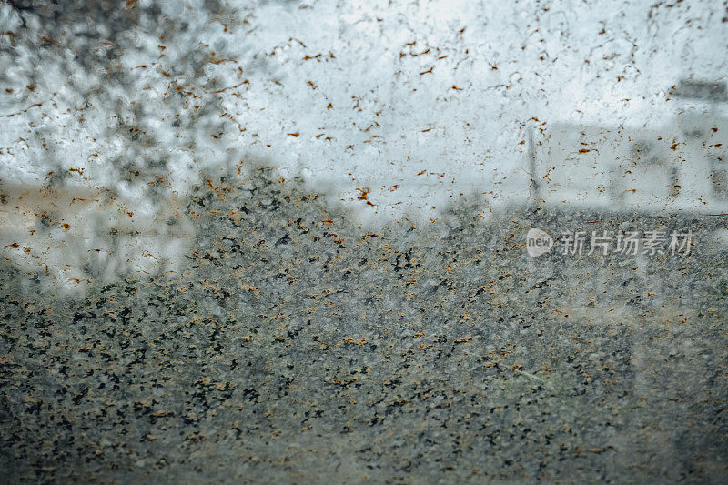 泥雨后的脏车窗