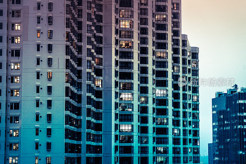 香港的住宅大厦夜景