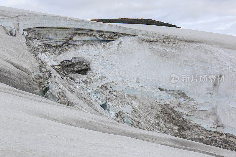 冰岛多雪的火山景观