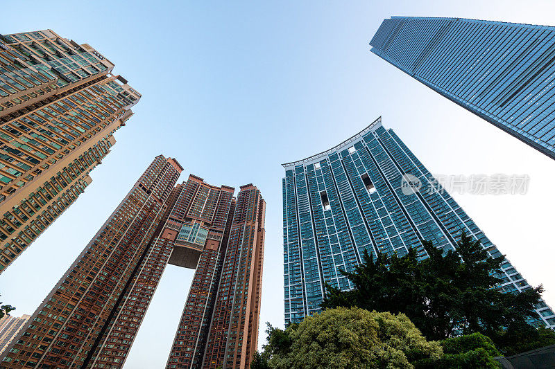 香港西九龙的摩天大楼