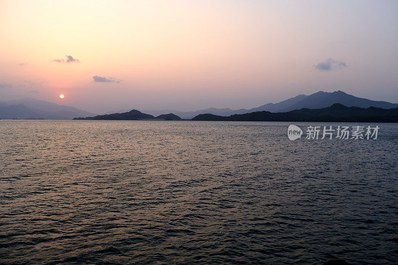 香港吐露港的夕阳