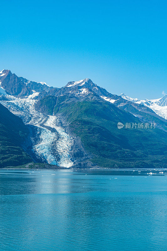 美国阿拉斯加州威廉王子湾学院峡湾的史密斯冰川