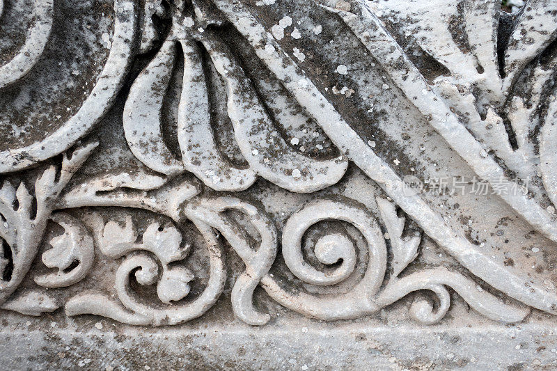 土耳其伊兹密尔以弗所古城的石头装饰