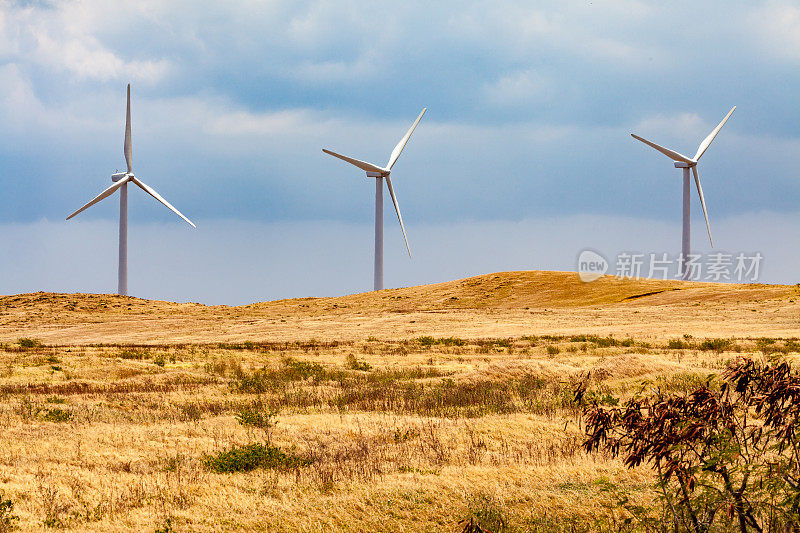 美国最南部的能源生产，夏威夷南点大岛附近的风力发电场