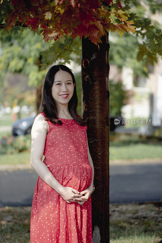 怀孕的中国女人和丈夫