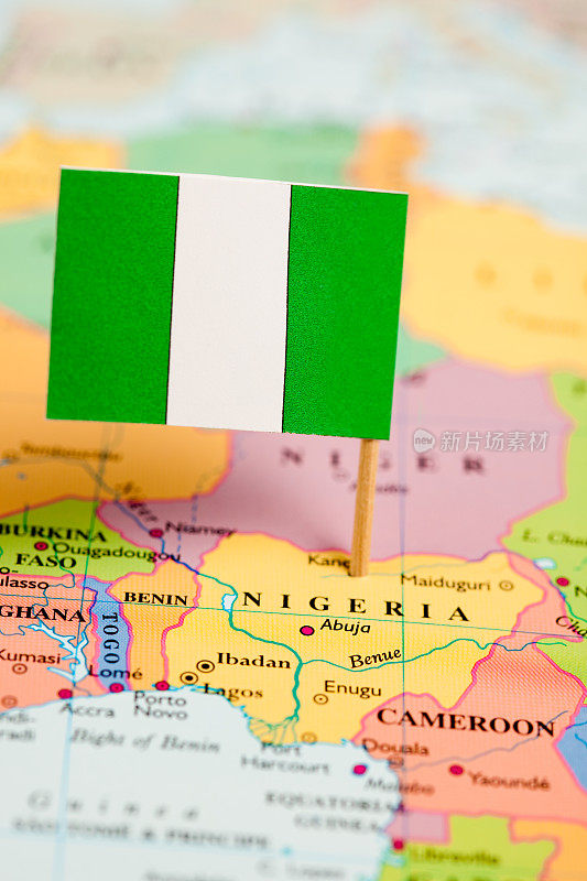 尼日利亚地图和国旗