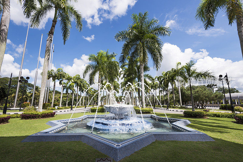 热带公园喷泉