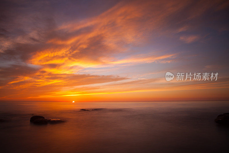 加州圣地亚哥海边的日落