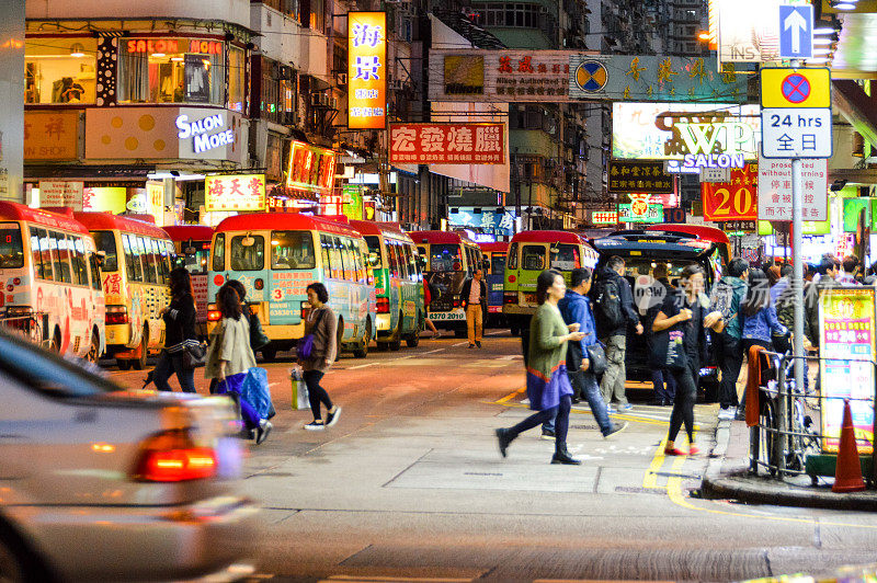 香港热闹的街景