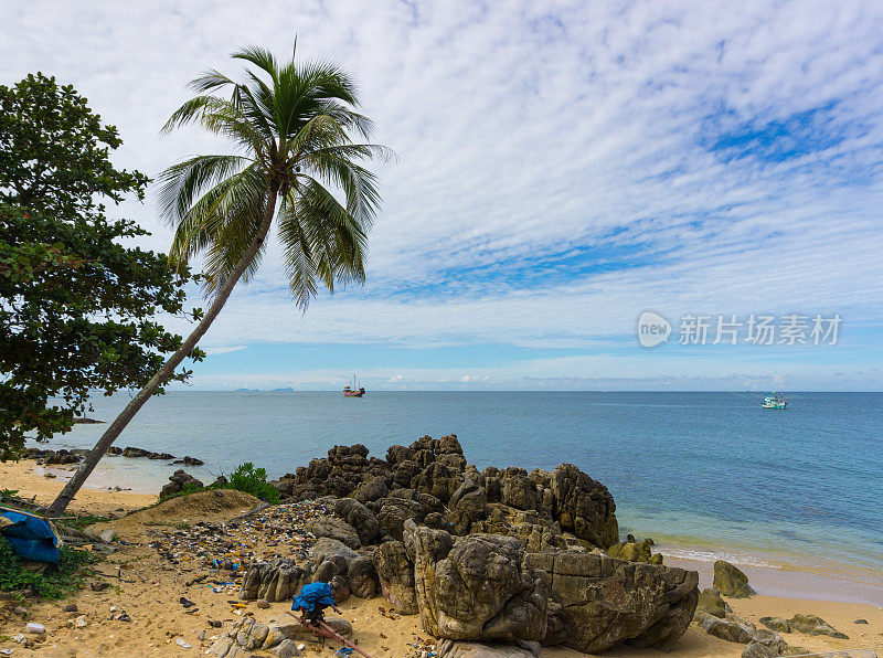 令人叹为观止的海滩海景，高兰塔，安达曼海，甲米，泰国。