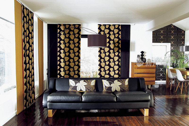 室内时尚的沙发在一个现代的客厅