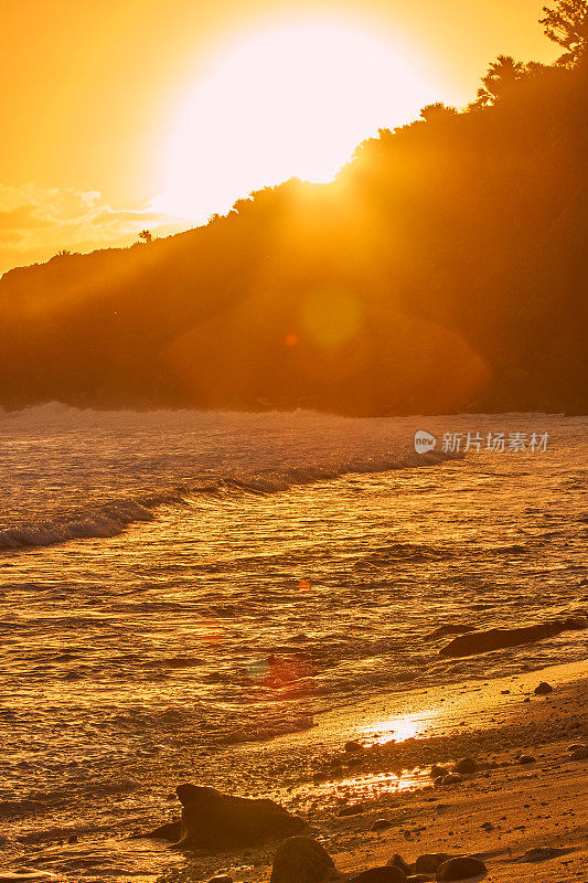 格兰德安斯海滩日落-留尼汪岛