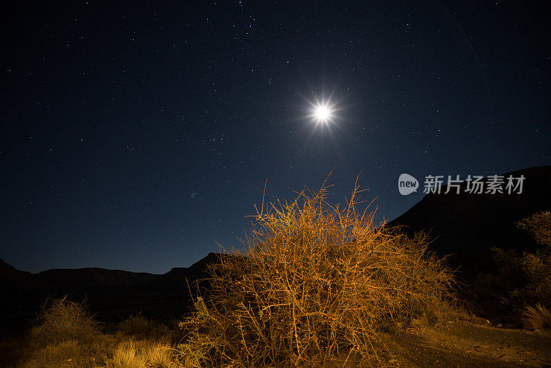 美丽的夜景，卡鲁国家公园，开普省，南非