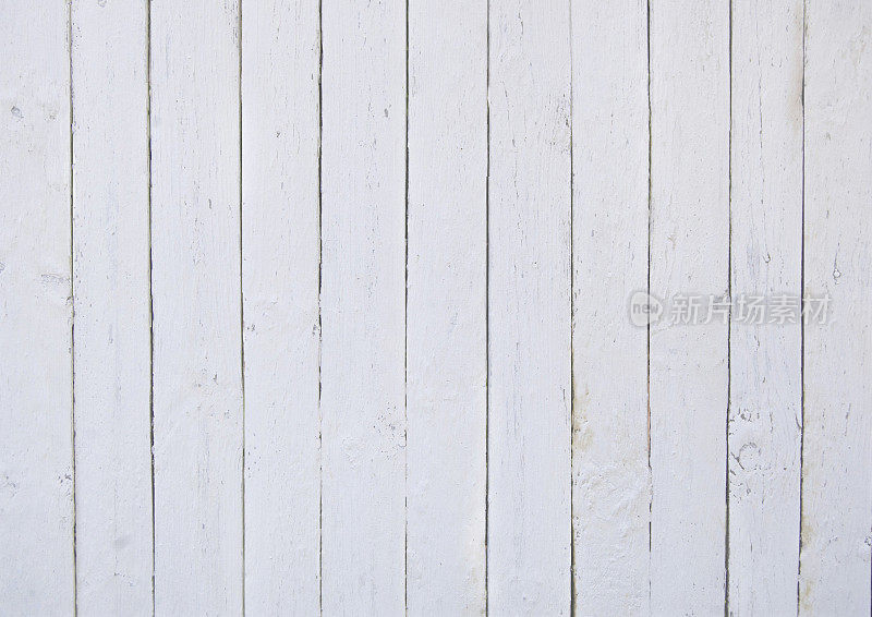 白色的旧木栅栏。木栅栏的背景。