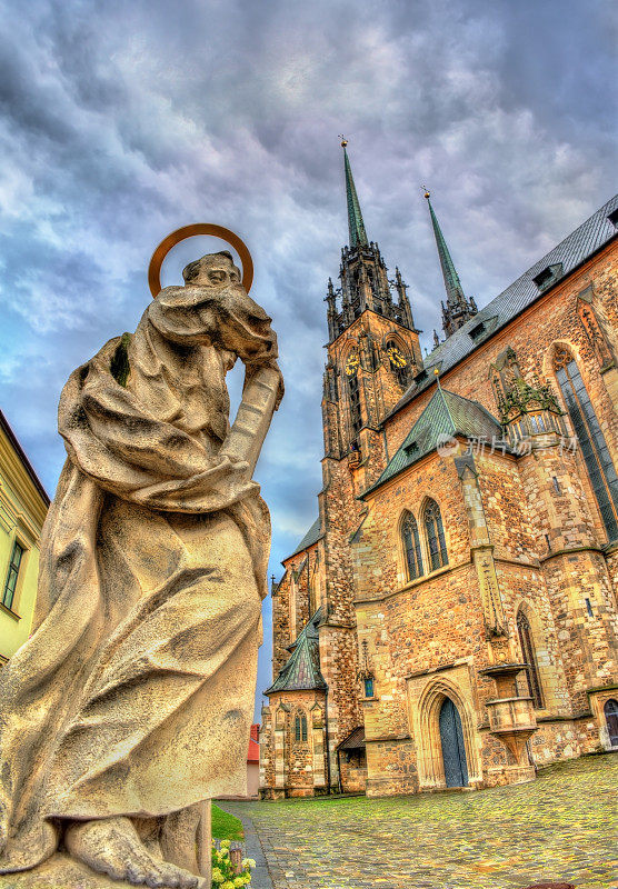 捷克布尔诺的圣彼得和保罗大教堂雕像