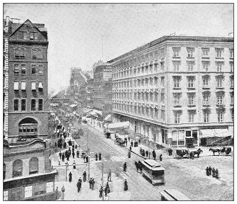 纽约的古董黑白照片:第二国家银行
