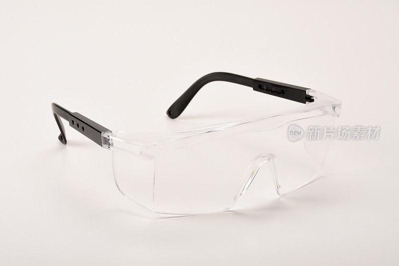 防护眼镜，白色背景上的安全眼镜