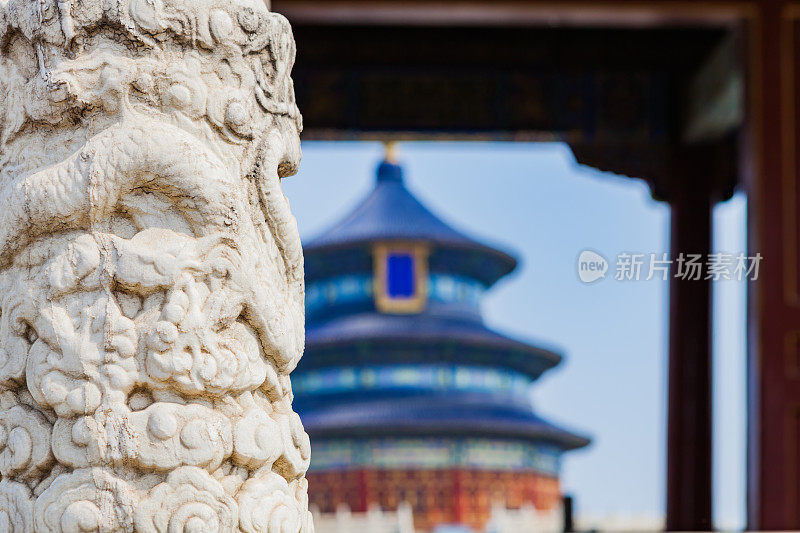 从天坛的大门往里看，中国