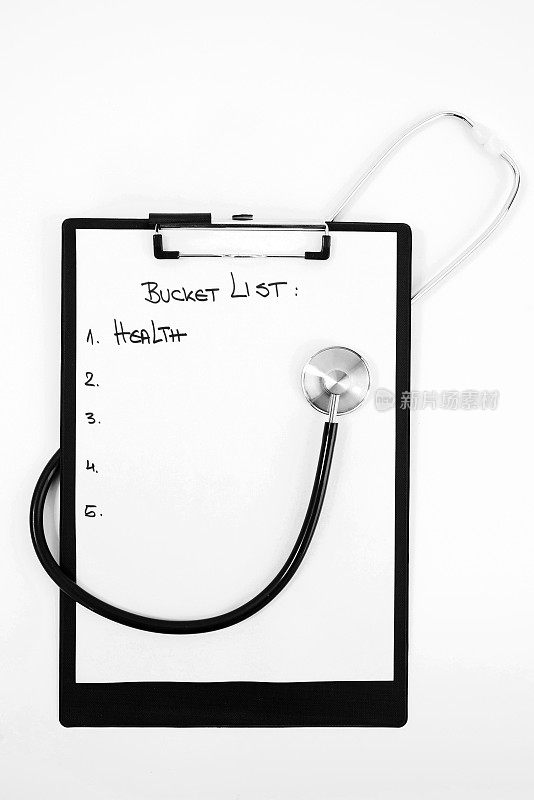 遗愿清单——剪贴板上的健康、愿望清单