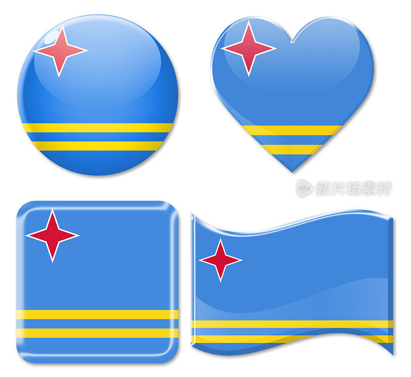 阿鲁巴旗帜和图标设置