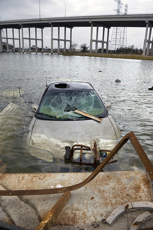 飓风洪水造成的损失。