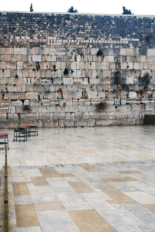 耶路撒冷空荡荡的西墙科特尔