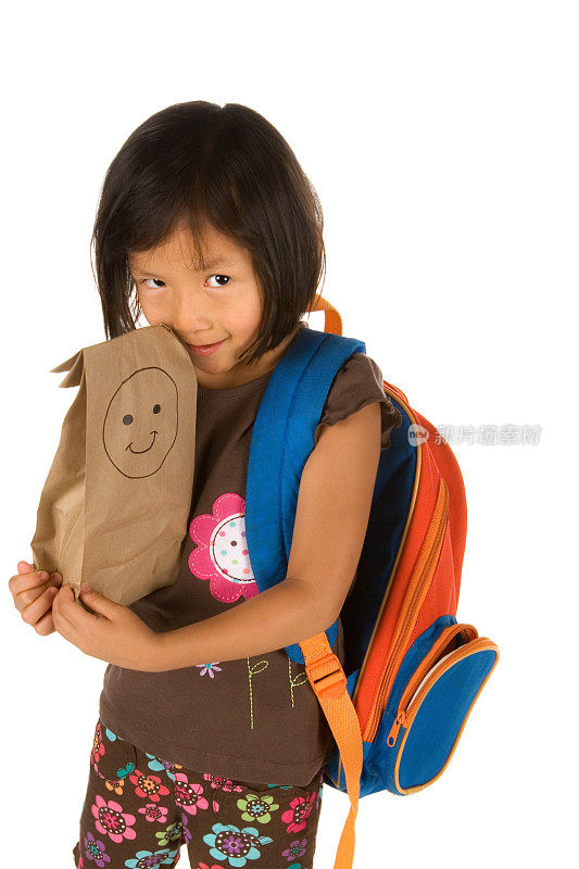 带着笑脸的小女孩午餐包