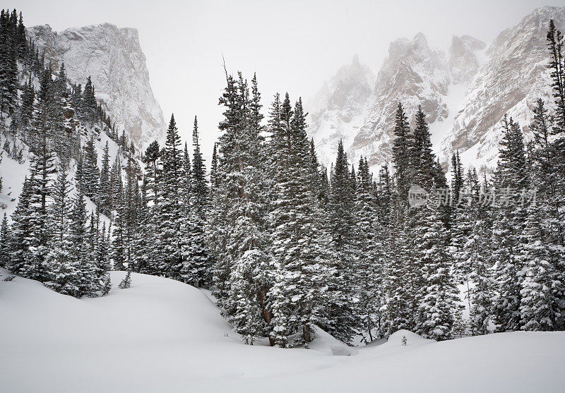 山顶和高山积雪景观