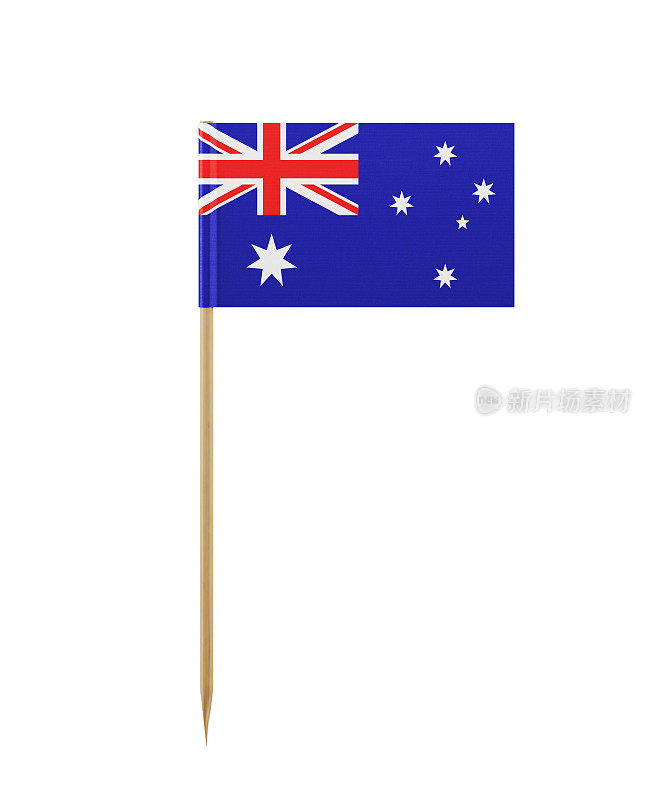 牙签上的澳大利亚小国旗