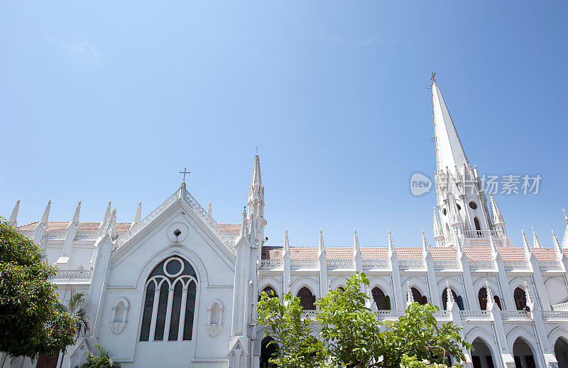 圣托马斯大教堂屋顶线，金奈，印度