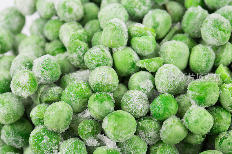 绿色冷冻豌豆。