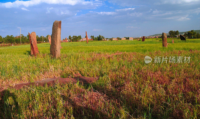 埃塞俄比亚提格雷阿克苏姆的古老巨石石碑田