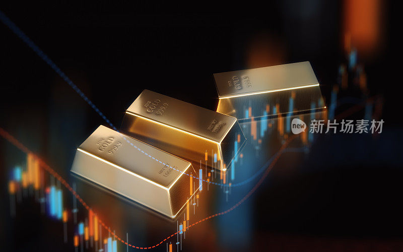 全球黄金价格和商品概念