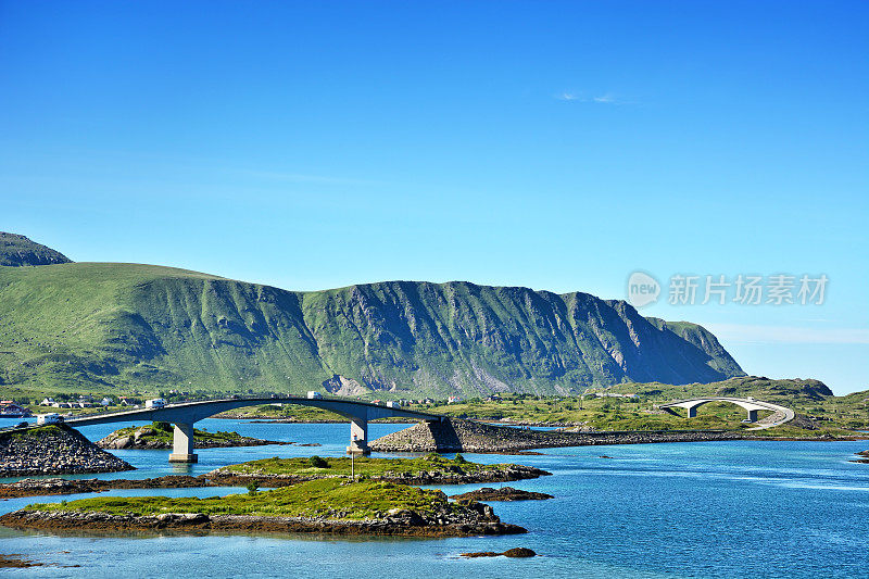 挪威罗浮敦群岛的弗雷德旺大桥