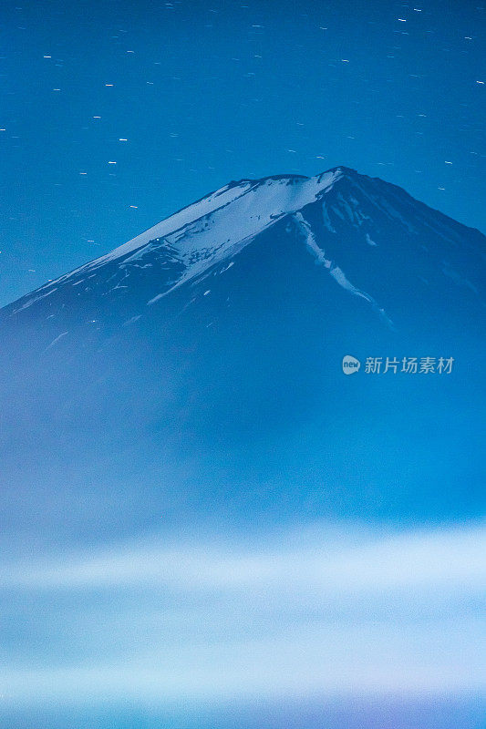 富士山，日本山，夜，星空，银河