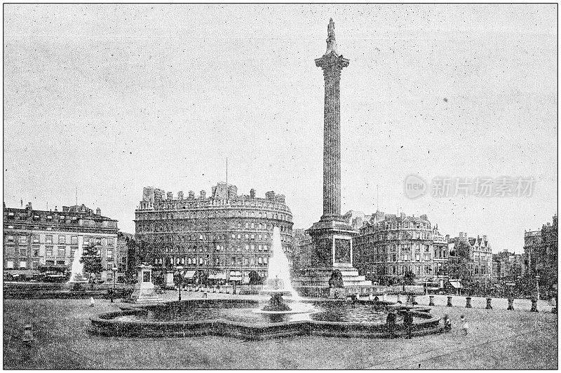 古董照片:英国伦敦特拉法加广场