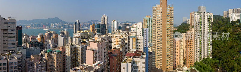 香港城市景观，大多是公寓大楼