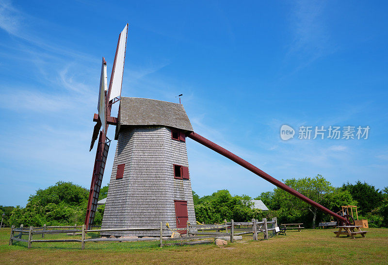 马萨诸塞州楠塔基特岛的风车