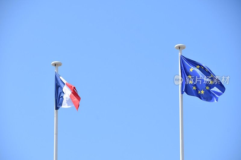 法国和欧盟旗帜