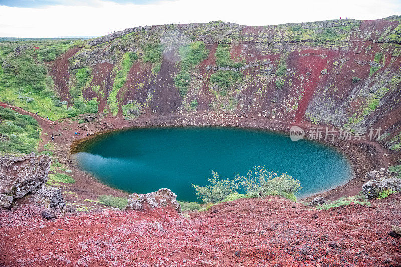 欧洲。冰岛。冰岛的克里德火山口湖