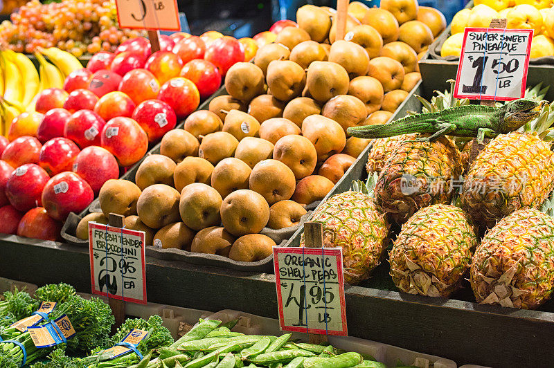 西雅图老农贸市场的新鲜水果