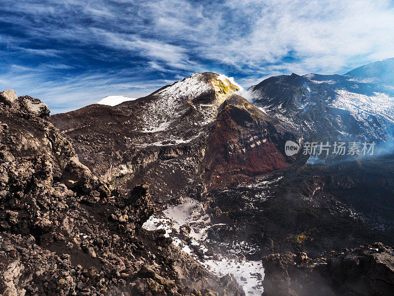 埃特纳火山。南坑。西西里岛