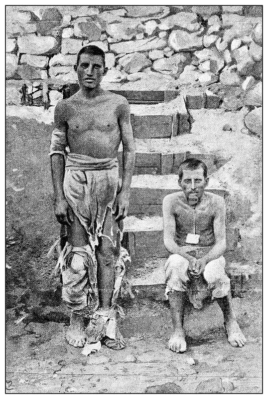 第一次意大利-埃塞俄比亚战争(1895-1896)的古董照片:阿德瓦战役幸存者